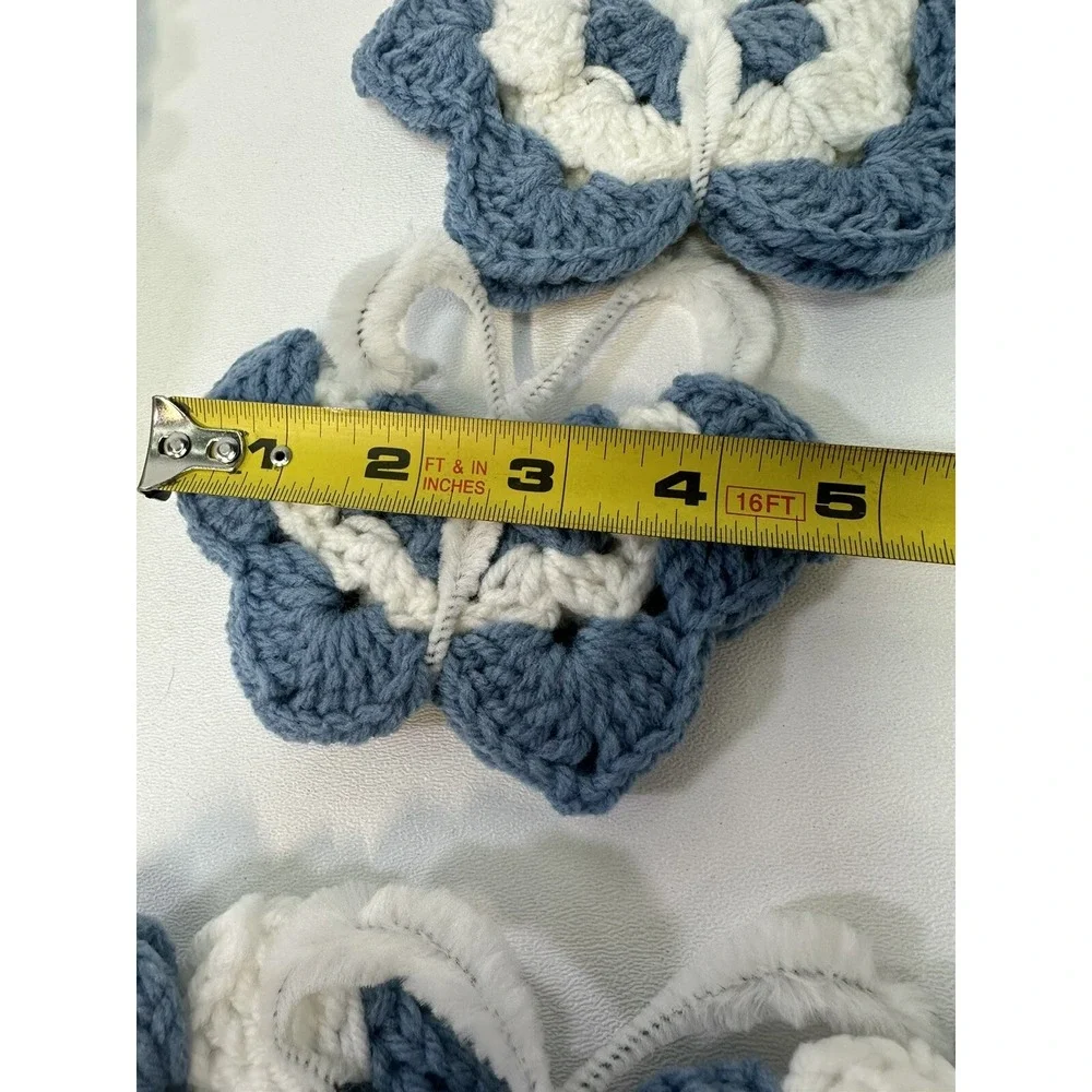 VTG Lot 6 Crochet Doily Towel Butterfly Bunny‎ Easter Cottage Core Handmade